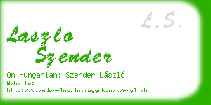 laszlo szender business card