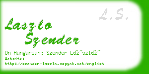 laszlo szender business card